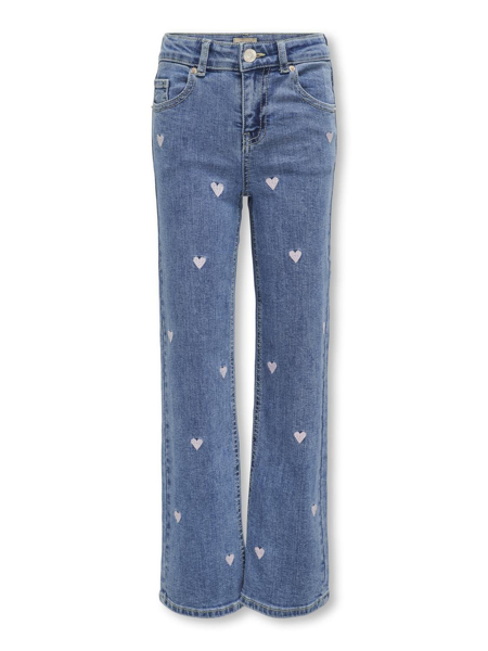 Only Juicy Wide Leg Heart Denim Jeans